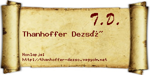 Thanhoffer Dezső névjegykártya