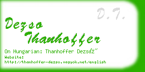 dezso thanhoffer business card